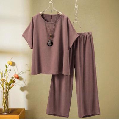 Women Casual Fit Wide Outfits 2 Piece Set
