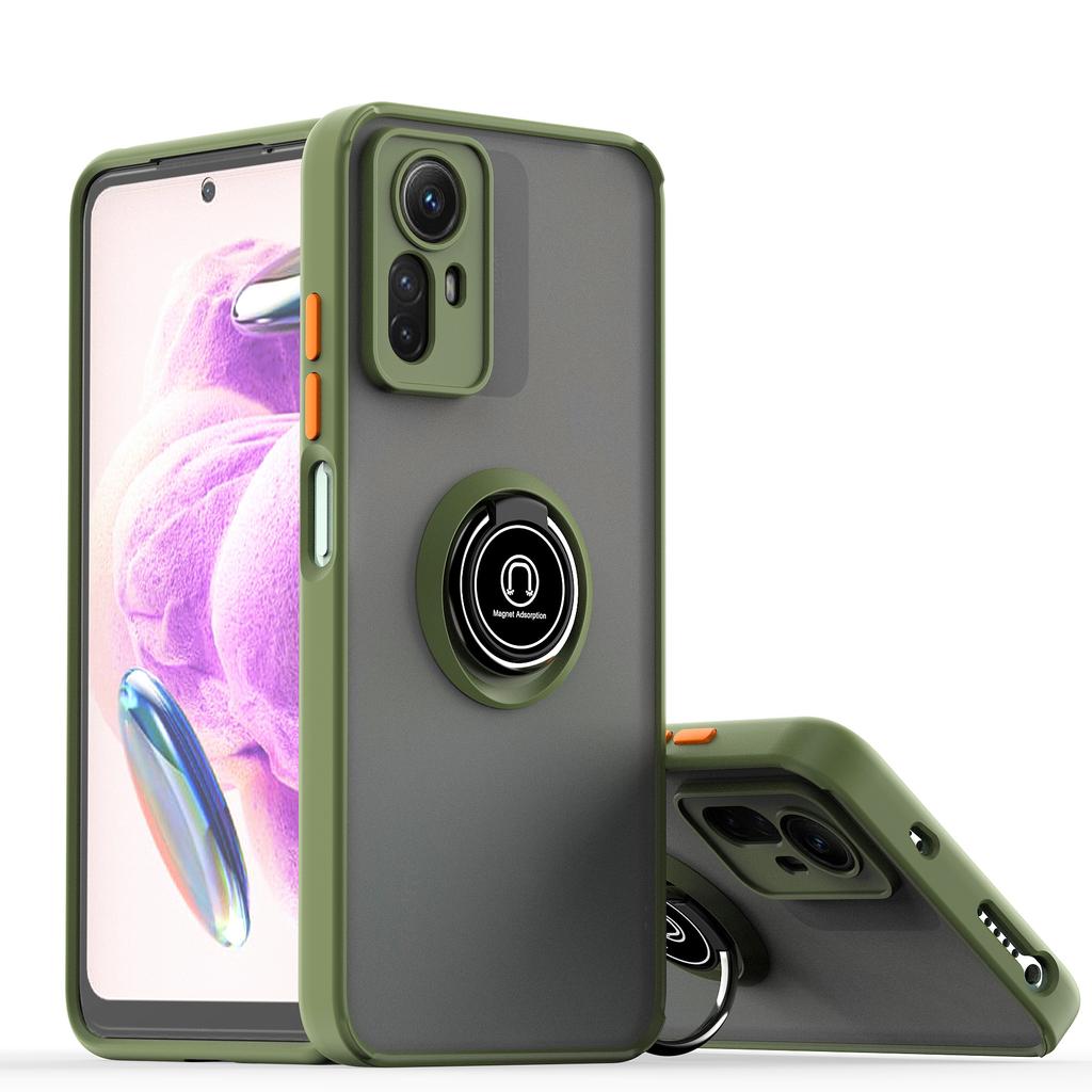 Armor Matte Case für Xiaomi Redmi Note 12 Pro 5G 12S 11 Pro 11S 10 10S Cover Ring Magnethalter Ständer Business Rundumschutz