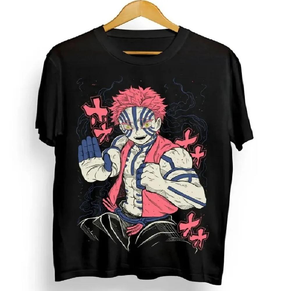 

Akaza Kimetsu No Yaiba T-Shirt Demon Slayer Tanjiro Unisex Black Tshirt All Size Shirts for Women Graphic T Shirts Harajuku XXXXXL