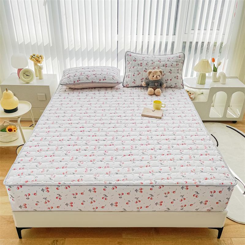 Einfarbiger, gesteppter, rutschfester Matratzenbezug – verdicktes, gebürstetes All-Inclusive-Laken für Simmons-Betten