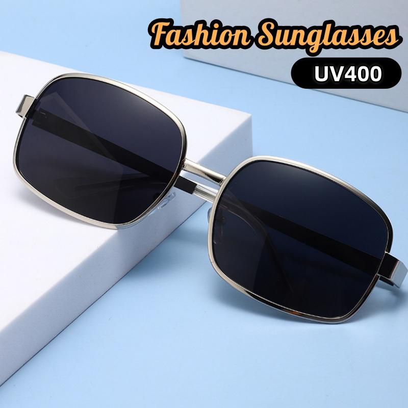 New High-end Metal Sunglasses Man High-end 2025 Retro Rectangular Frame Outdoor Activities Steampunk UV Resistant Glasses