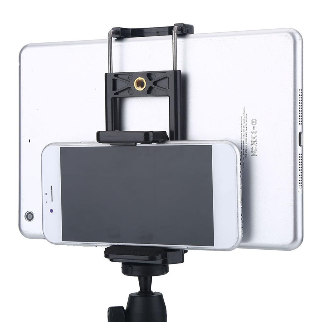 1pc Tripod Adapter Phone Holder Clip Stand Mount Bracket Accessory For Phone Tablet Camera