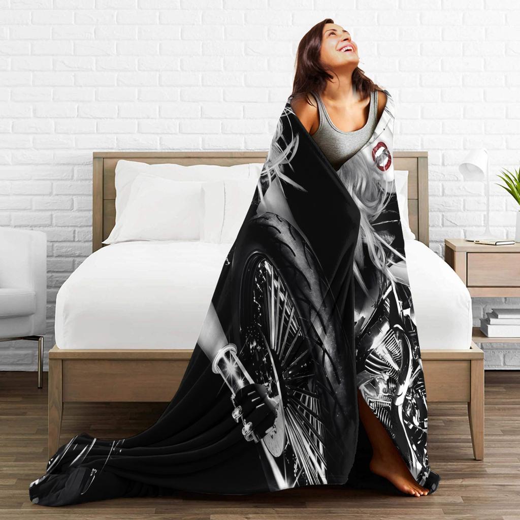 Lady Singer Rock Album Gagas Blankets Flannel Textile Decor Y2K Tour Multifunction Soft Throw Blanket for Bedding Throws