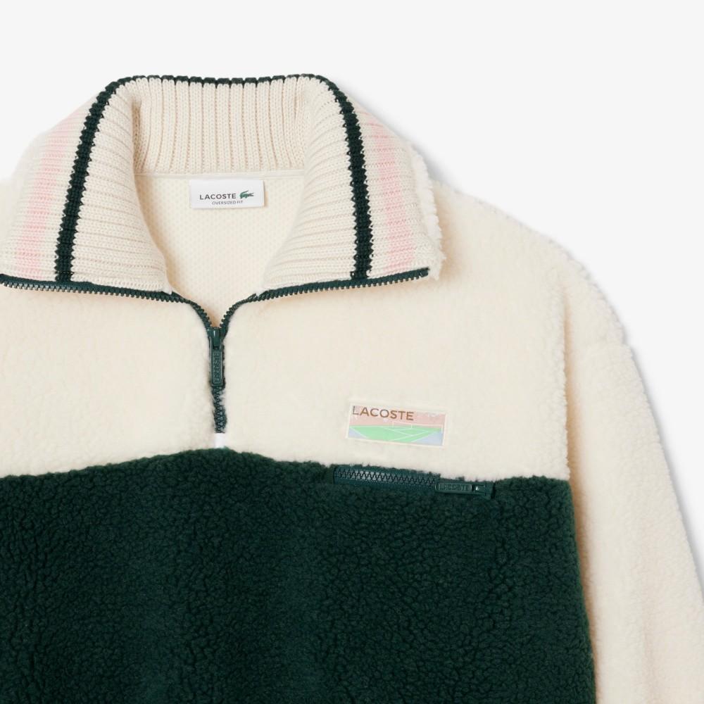 Lacoste Women's Polar Fleece Half-Zip Sweatshirt SF5266-55NF2I