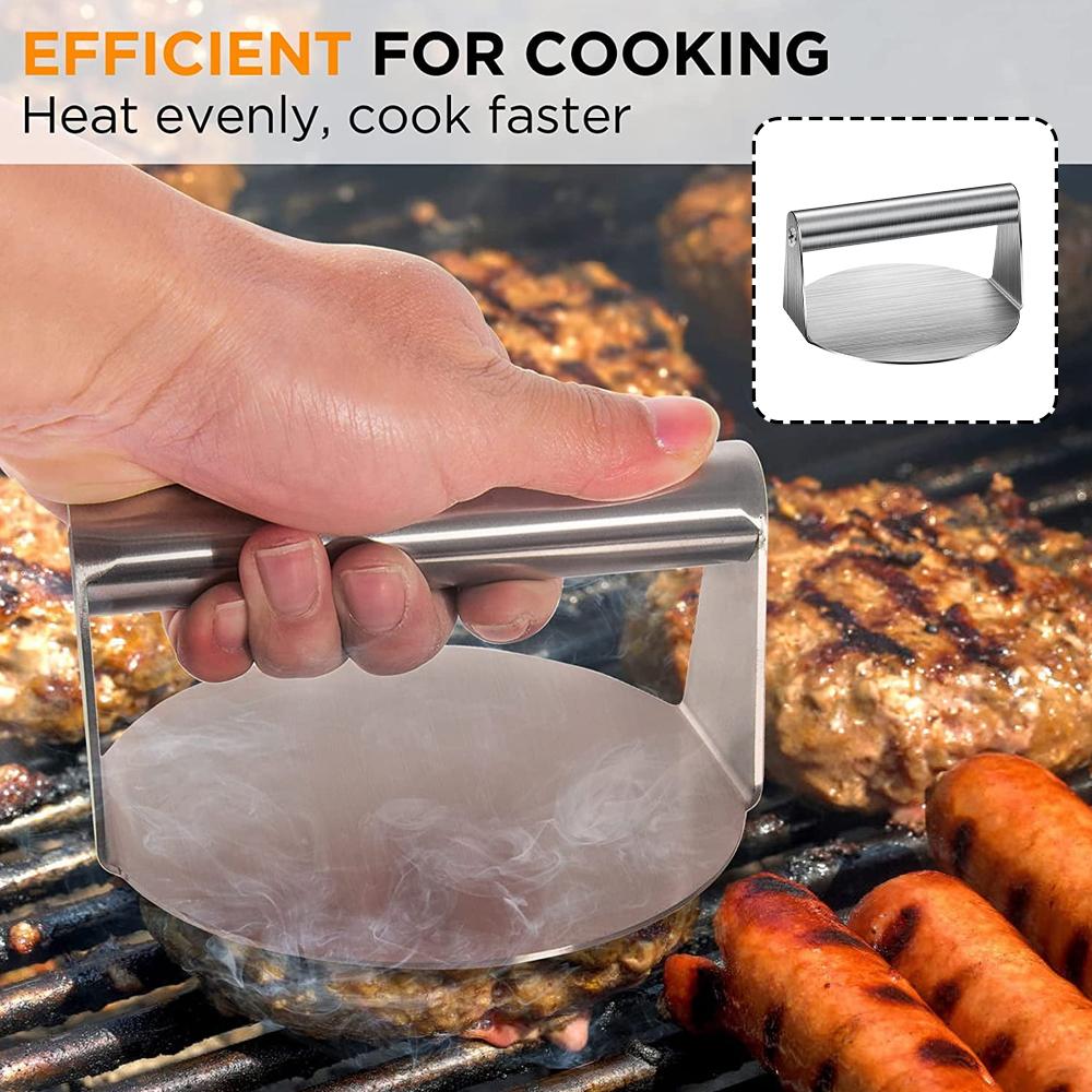 Edelstahl Smash Burger Presse Hamburger Patties Fleischstampfer Kreisförmige Fleischpresse Form für Feinkost Fleisch Küchenzubehör