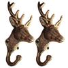 Set of 2 Sturdy Cast Iron Antler Hooks for Coats Towels Decorative Entryway Hangers Home Accessory Daily Casual Use