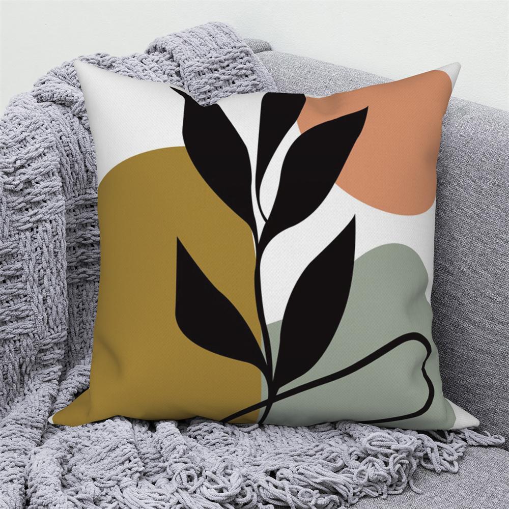 Pillowcase Decoration Home Office Car Abstract Branches and Leaves Nordic Curved  Sofa Cushion Cover