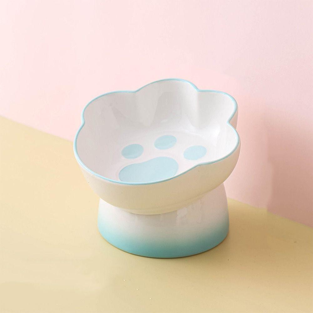 Large Capacity Dog Food Bowl High Foot Pet Drinking Bowl Ceramic Cat Bowl  For Cats Dogs