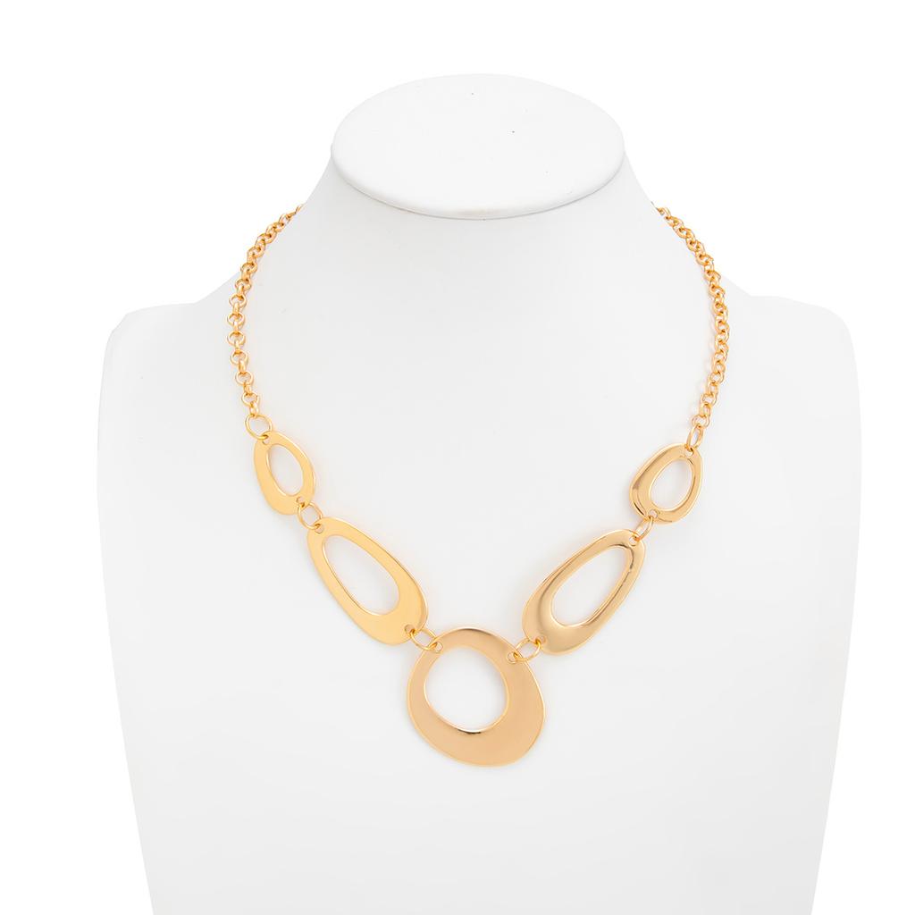 Fashion Irregular Metal O-Shaped Circle Splicing Waist Chain, High-End Light Luxury Geometric Hollow Body Chain