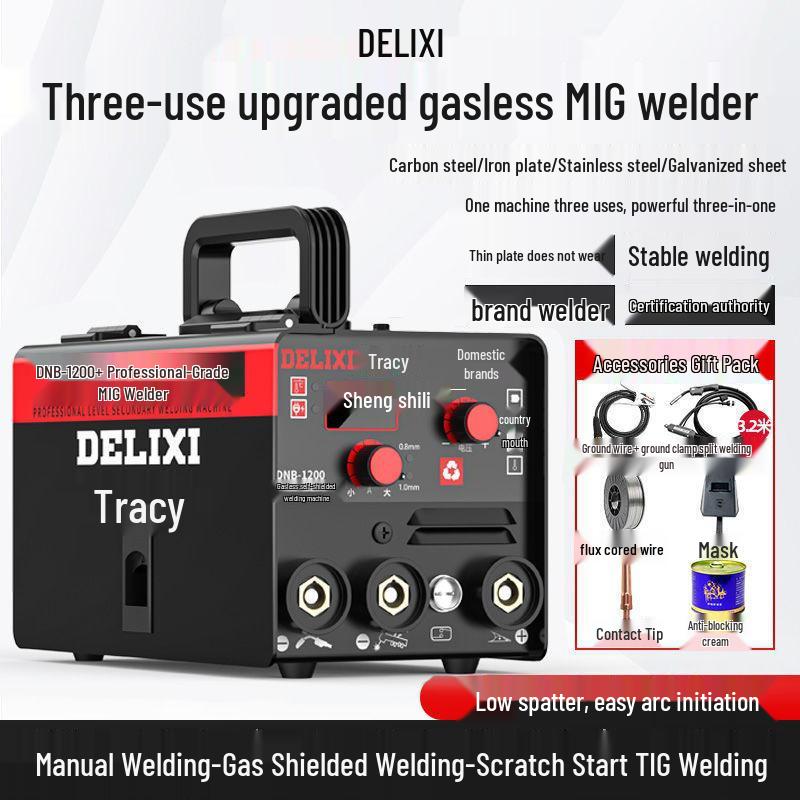 Delixi Multifunctional Gasless MIG & TIG Welder - Industrial-Grade for Household Use