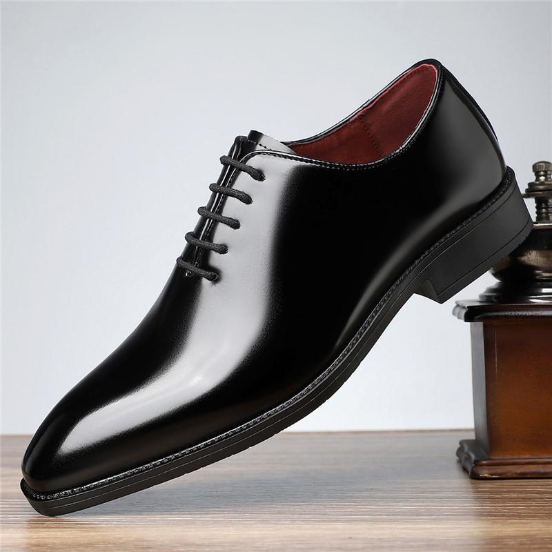 Moda Nuove Scarpe Oxford Casual da Uomo con Punta in Pelle Verniciata Lucida Calzature da Matrimonio e Homecoming Zapatos Hombre