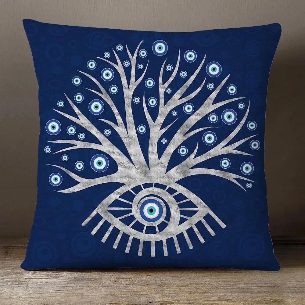 Evil Eye Hamsa Hand Cushion Covers Middle East Fortune Amulets Print Decorative Sofa Throw Pillow Case