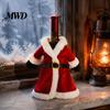 Xmas Drink Ornament Christmas Wine Bottle Cover, Velvet Santa Suit Sleeve, Plush Holiday Decoration Cover for Xmas, New Year, Dinner Table Decor Gift