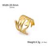 Cazador Stainless Steel Geometric Open Ring Waterproof Double Layers Fashion Finger Rings for Women Party Jewelry Gift Wholesale