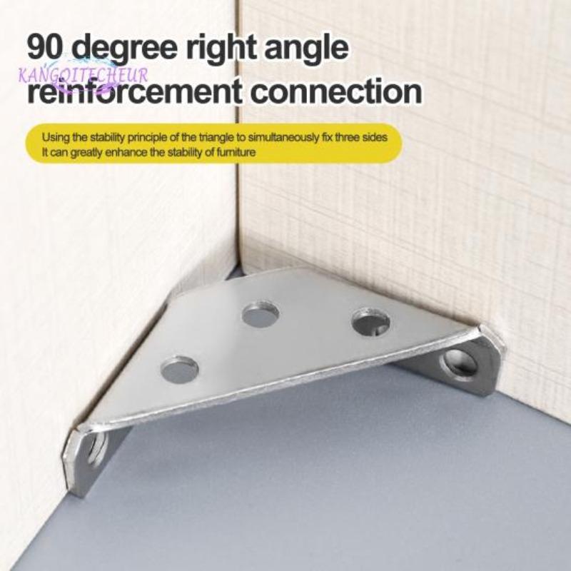 10/4/2 STK Hjørnebraketter Møbler i rustfritt stål Vinkelhylle Kobling Skapstøtte Festeramme Hjørnestøtte med skrue