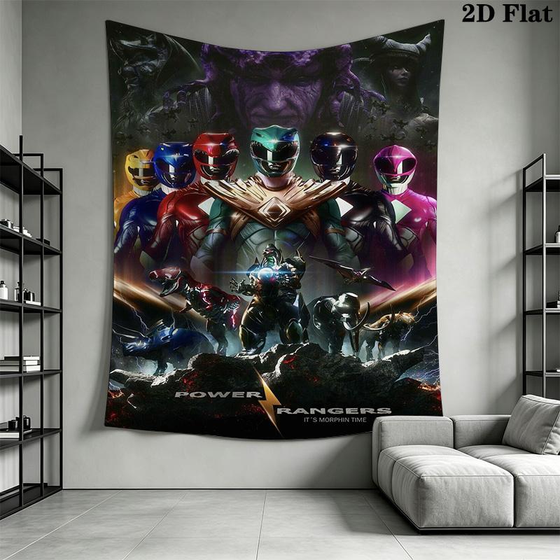Power Rangers Galactic Heroes Unite Tapestry Wallmounted Fashion Print Wall Covering Decoration Soft Homestay Soft Decoration Tapestry