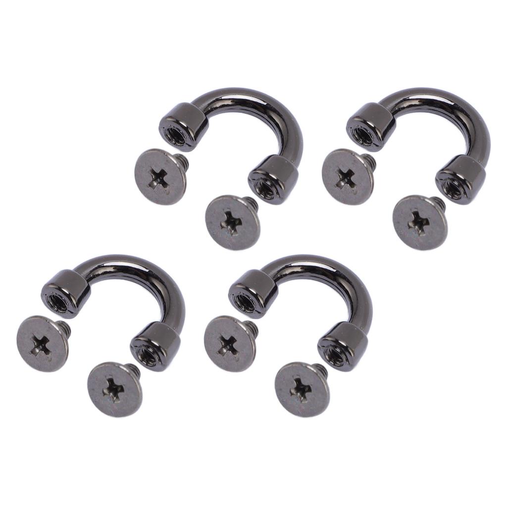 14 Sets D Ring Connector Buckle 11x9x3mm Silver Black Metal Arch Bridge Bag Connector Buckle with 5.