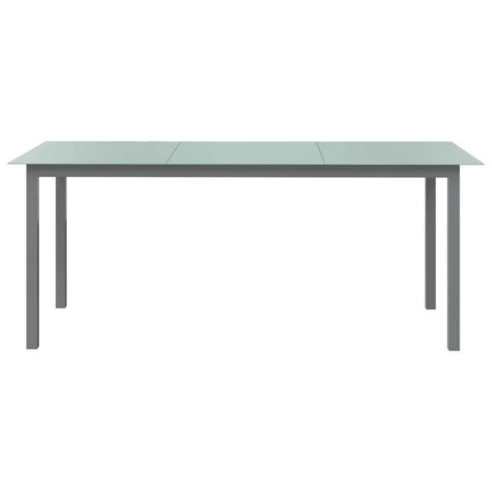Maison Exclusive - Table de jardin Gris clair 190x90x74 cm Aluminium et verre