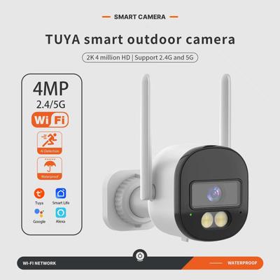Venkovní kamera Tuya Bullet 4MP 2,4 GHz WIFI vodotěsná Onvif Two Way Talk Motion Detect Siren Alarm IP kamery s Alexa Google