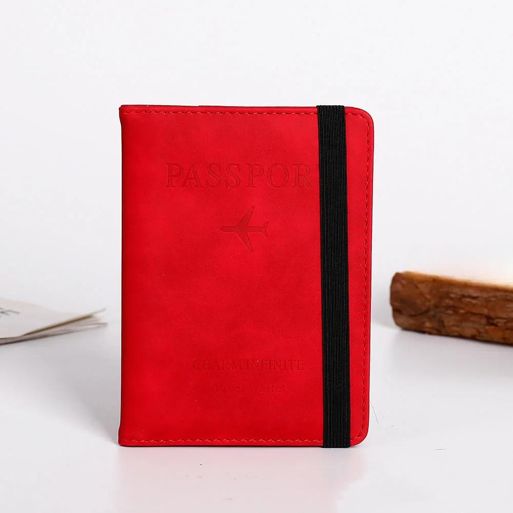 

Чехол для паспорта из искусственной кожи, держатель для паспорта, защитный чехол, держатель для карточек для путешествий красный