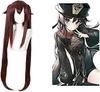 Anime Cosplay Wig Hu Tao Double tail Women Hair Halloween Party Game Cosplay Costume