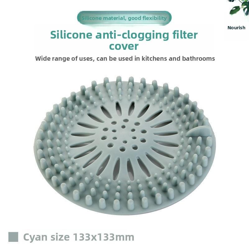 Silicone Drain Cover With Hair Filter For Bathroom Kitchen Preventing Clogs Nonslip Mat