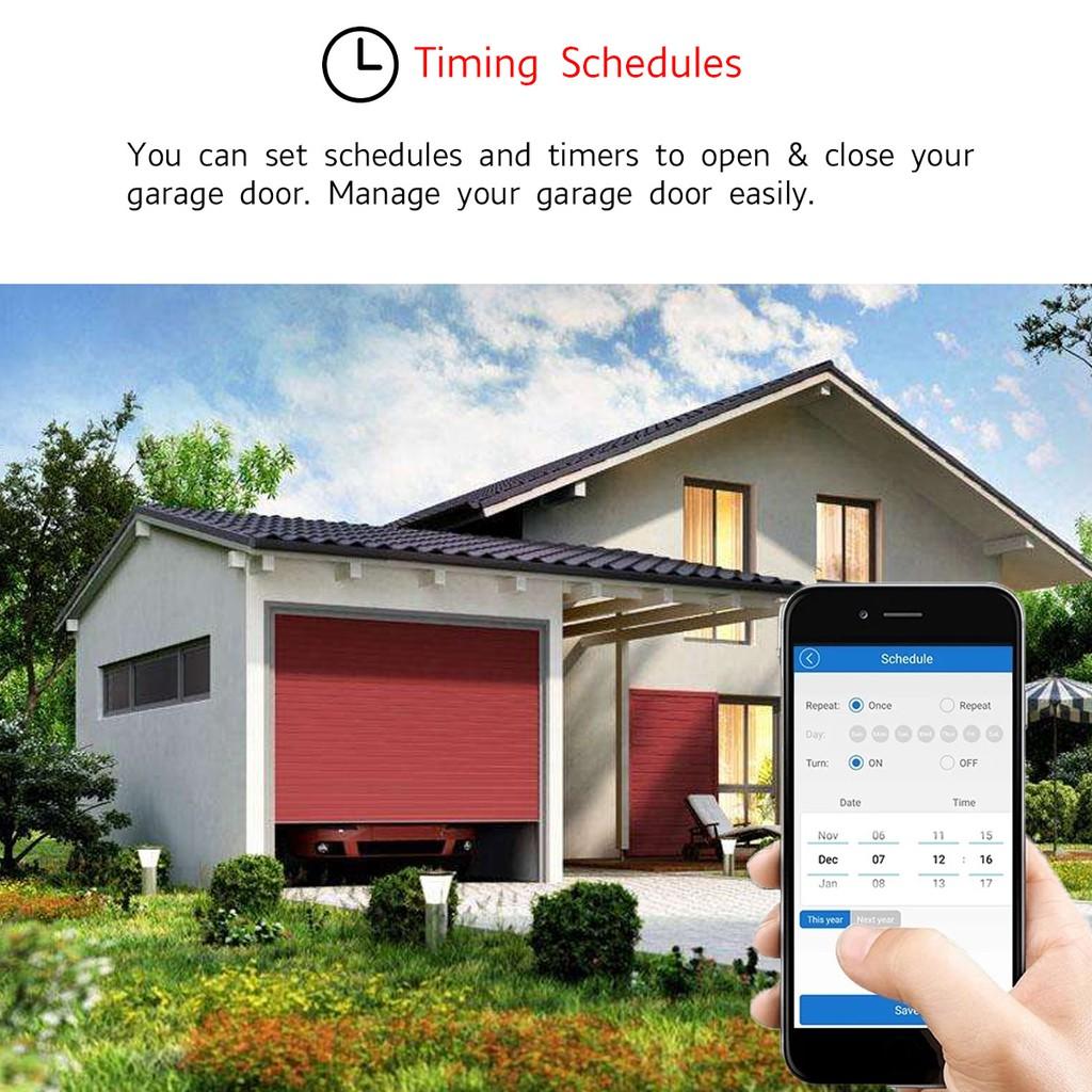 DC 5V WiFi Switch Garage Door Controller for Car Garage Door Opener APP Remote Control Timing Voice Control