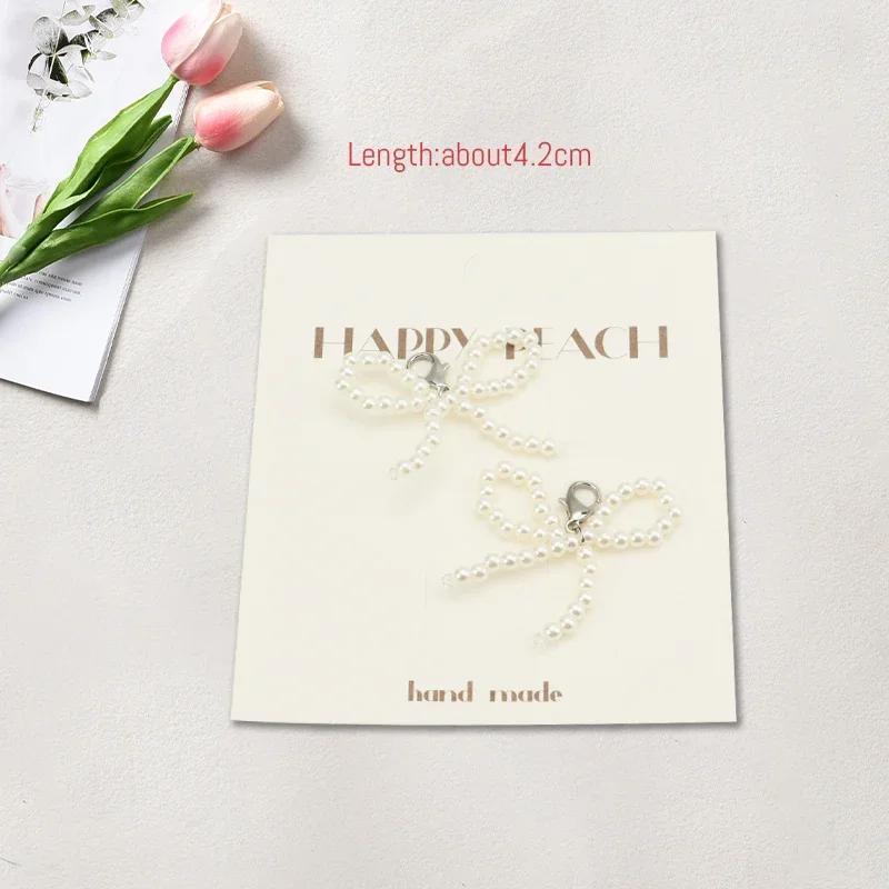 1 Paar Fliege Perle Blume Schnürsenkel Schnalle Schuhanhänger Schnürsenkel Dekorationsclips Schuhzubehör für Frau Weiß und Silber