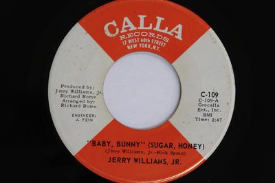 7inch Record JERRY WILLIAMS - Baby Bunny (Sugar Honey) / Philly D C109 CALLA RECORDS 1965 US Soul/Funk Used