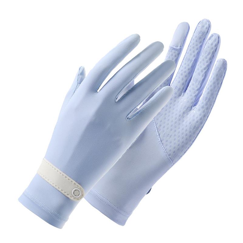 Summer sunscreen gloves women's ice silk sleeves driving sports thin non-slip elastic spring