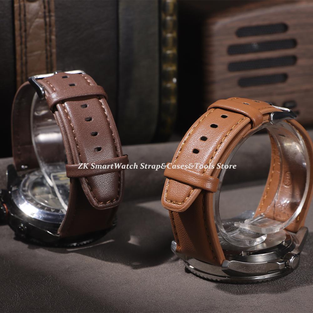 Leather Watch Band 22mm for Omega for Seiko Strap Sport Vintage Brown Black Watchband Men Women Sport Bracelet for Smartwatch
