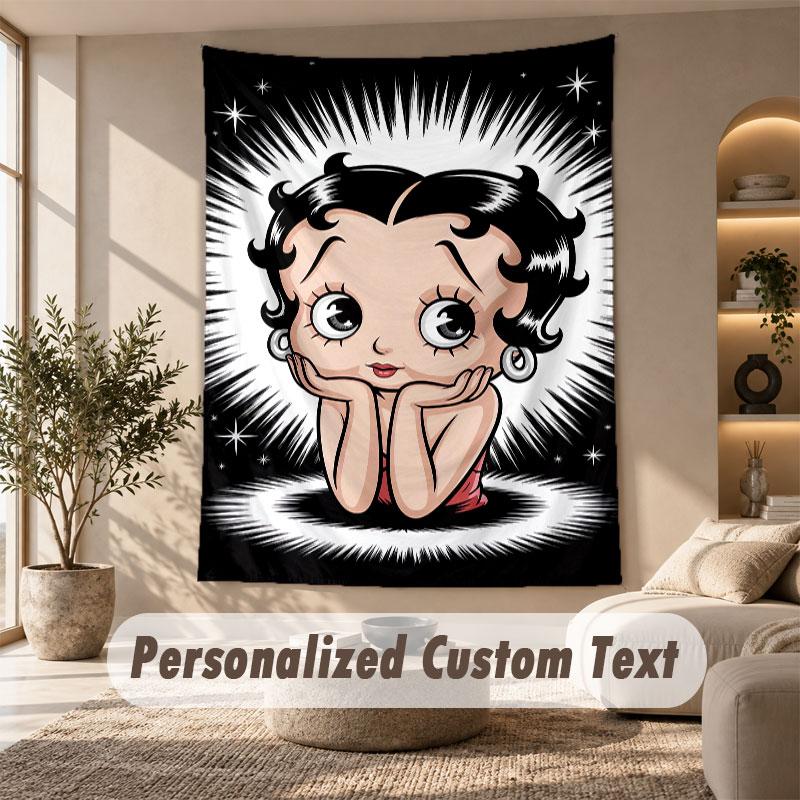 Duvara Asılan Duvar Halısı Sanat Kumaşı Yatak Odası Oda Arka Plan DekorasyonuBetty Boop