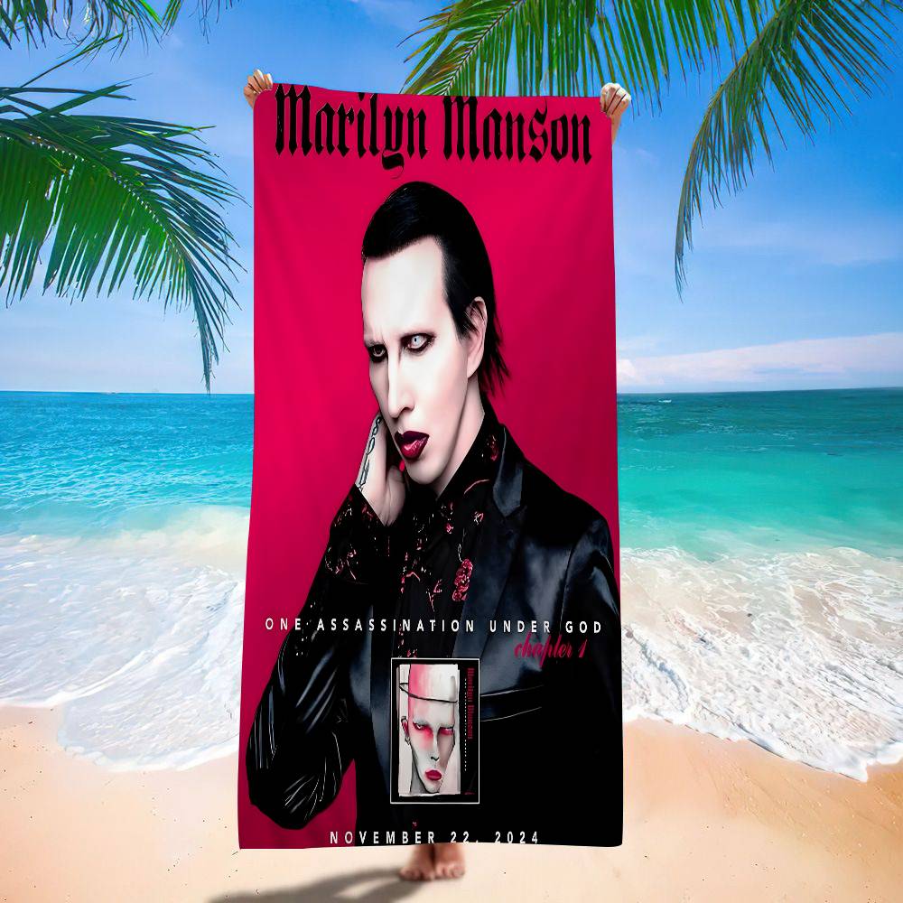 Asciugamano da Spiaggia in Microfibra di Marilyn Manson Assorbente Asciugatura Rapida Morbido per Yoga Nuoto Resort Alpinismo
