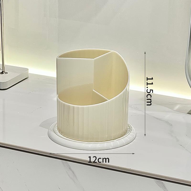 BPA Free Rotating Makeup Brush Organizer Dustproof Clear Cover Multi Slots for Women Bedroom Vanity Desktop