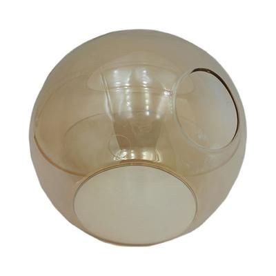 Abat-jour en verre bronze gris avec trou latéral de 4,5 cm pour lustre haricot magique ADN ou lampe de sol, couvercle de rechange à ouverture latérale
