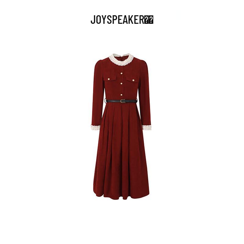 

JOY SPEAKER Women s Retro French Long Sleeve Slimming Dress L