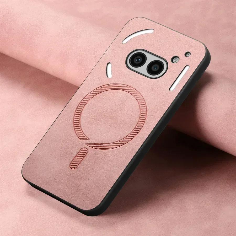 For Magsafe Leather Case for Nothing Phone 2A Plus Matte Shockproof Magnetic Wireless Charging Phone Protection Cover for Nothing CMF Phone 2Pro 1