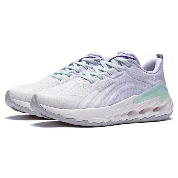 Li Ning Yuedong 1.0 Comfortable Abrasion Resistant Breathable Low top Running Shoes Women's White Purple ARST032-1