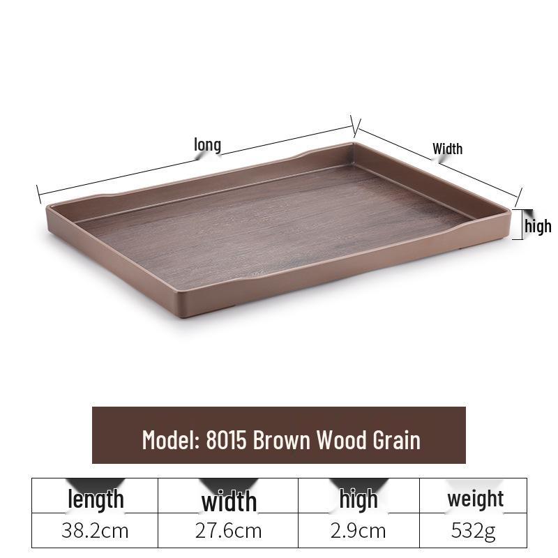 Plateau rectangulaire en plastique noir nordique pour chambre d'hôtel, tasses à thé et à eau, articles de toilette et vaisselle de restauration
