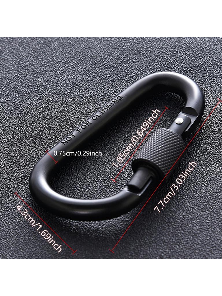 An outdoor hanging buckle backpack buckle, aluminum alloy backpack buckle, thickened size 8 with lock, D-type quick hanging nut