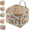 Boho Fabric Storage Basket, Floral Laundry Baskets,Decoration Large Capacity Storage Baskets, Portable Folding Storage Bag for Clothes and Sundries
