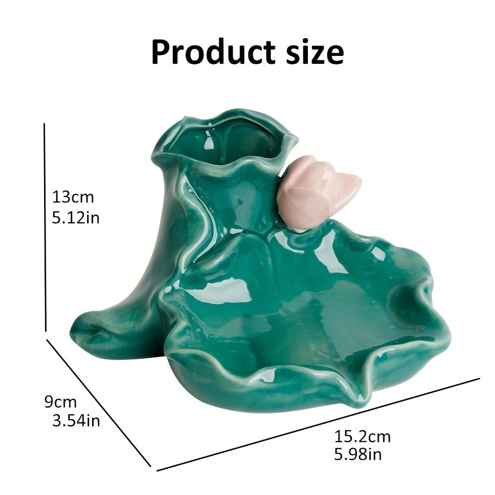 1pc Lotus Leaf Design Multifunctional Toothbrush Holder, Luxury Ceramic Bathroom Vanity Organizer for Toothbrushes, Toothpaste, Makeup Brushes