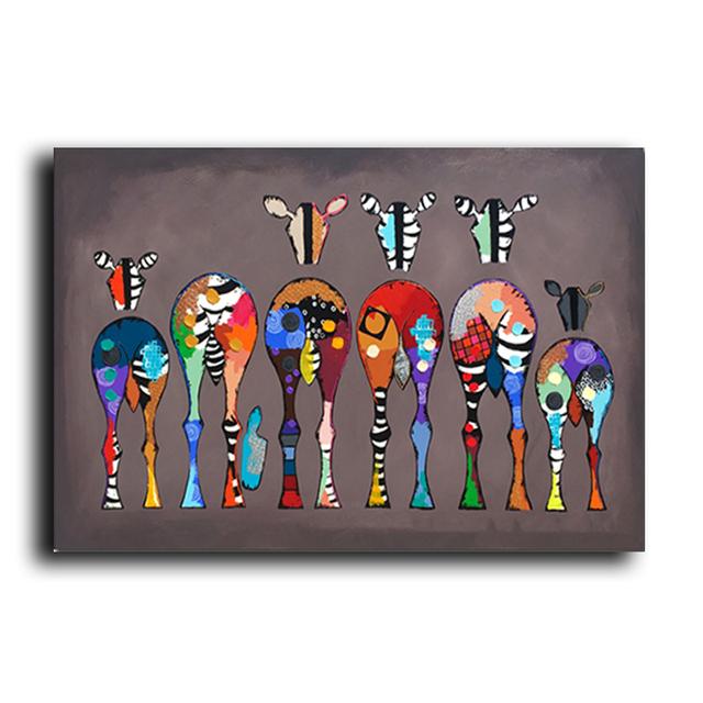 

Абстрактные постеры и принты в виде зебры, красочные животные, холст, живопись, скандинавские куадросы, настенные художественные картины для декора гостиной 21*30cm