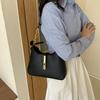 Texture Solid Color 2025 New Casual Temperament Simple Retro Fashion Autumn New Product Lock Single Shoulder Underarm Bag