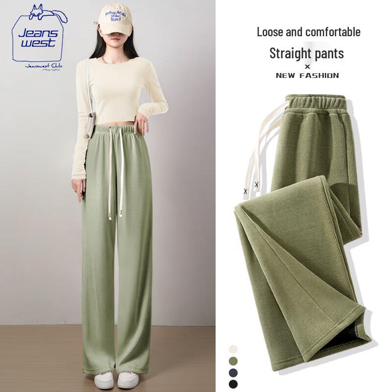 

Jeanswest Women s Plush Chenille Wide-Leg Straight Pants L