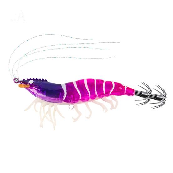 Luminous Shrimp Bait with Squid Jig Hook Realistic Bionic Artificial