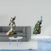 Elegant African Tribal Lady And Peacock Statue Handmade Resin Art Sculpture for Multipurpose