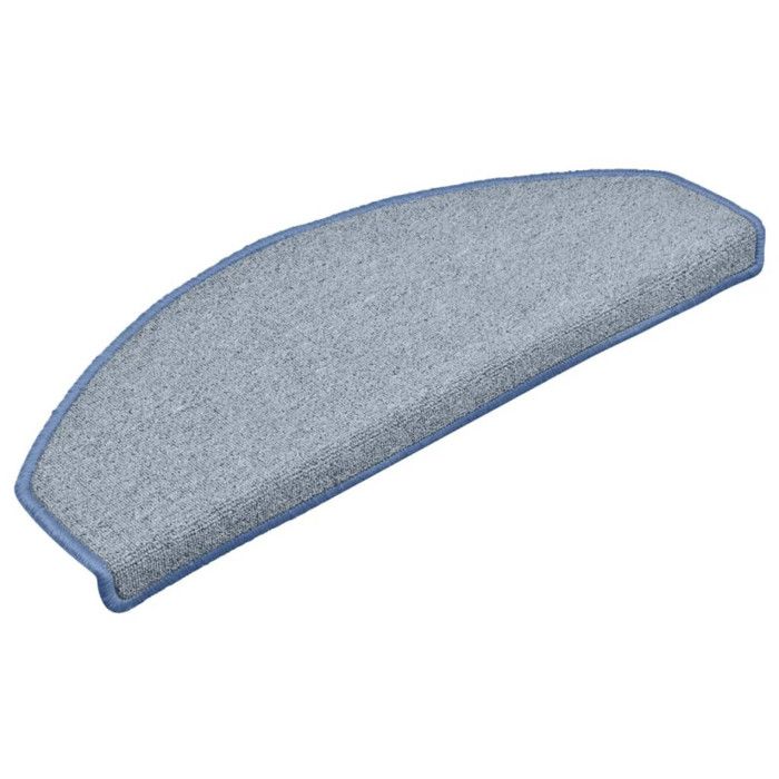 VidaXL Stair Treads 15 Pieces 65 X 24 X 4 Cm Light Grey and Blue Semicircular Large 322375