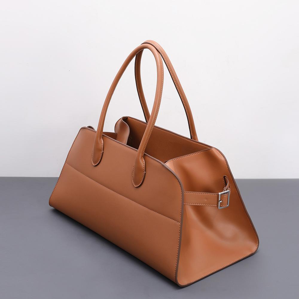 Niszowy Design Skórzana Minimalistyczna Styl Old Money Przenośna Torba na Ramię Listonoszka Damska Skóra Bydlęca Dojazdy Duża Torba Torba Tote