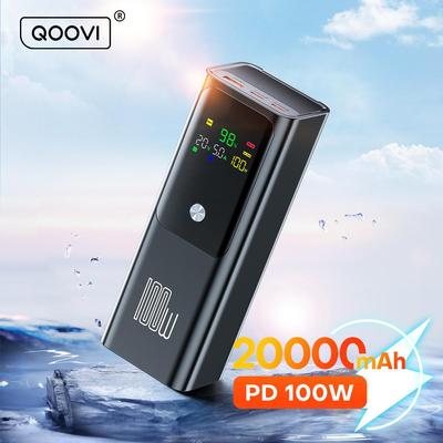QOOVI PD 100W Power Bank 20000mAh External Battery Capacity Fast Charging Portable Charger Powerbank For Laptop iPhone Samsung